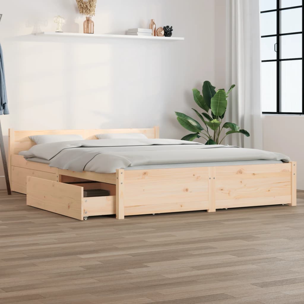 vidaXL Cadru de pat cu sertare, 120x200 cm vidaXL Cadru de pat cu sertare, 120x200 cm