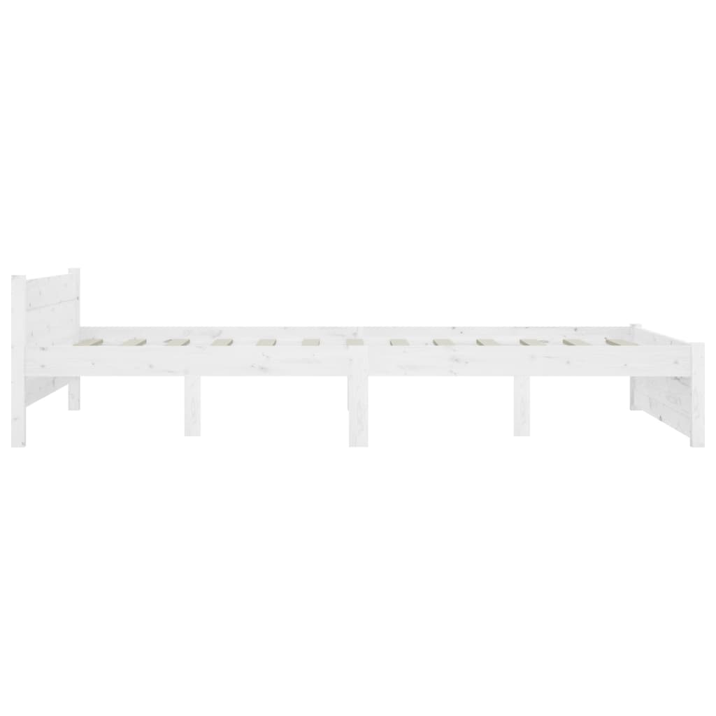 vidaXL Cadru de pat cu sertare King Size, alb, 150x200 cm