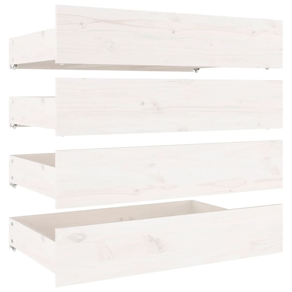 vidaXL Cadru de pat cu sertare King Size, alb, 150x200 cm