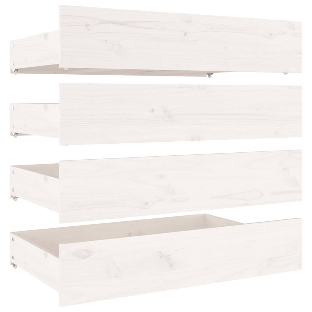 vidaXL Cadru de pat cu sertare Super King, alb, 180x200 cm