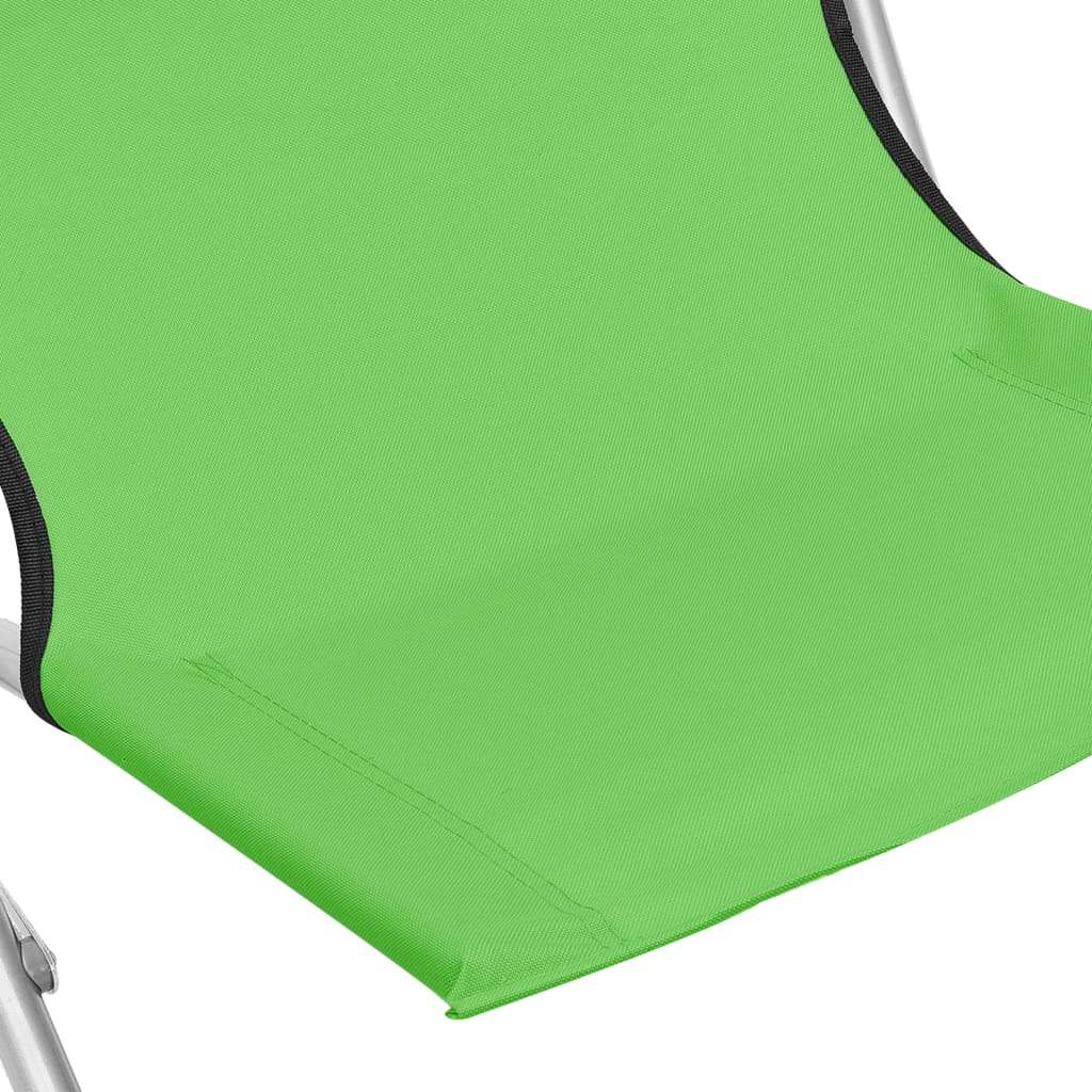 vidaXL Scaune de plajă pliante, 2 buc., verde, material textil vidaXL Scaune de plajă pliante, 2 buc., verde, material textil