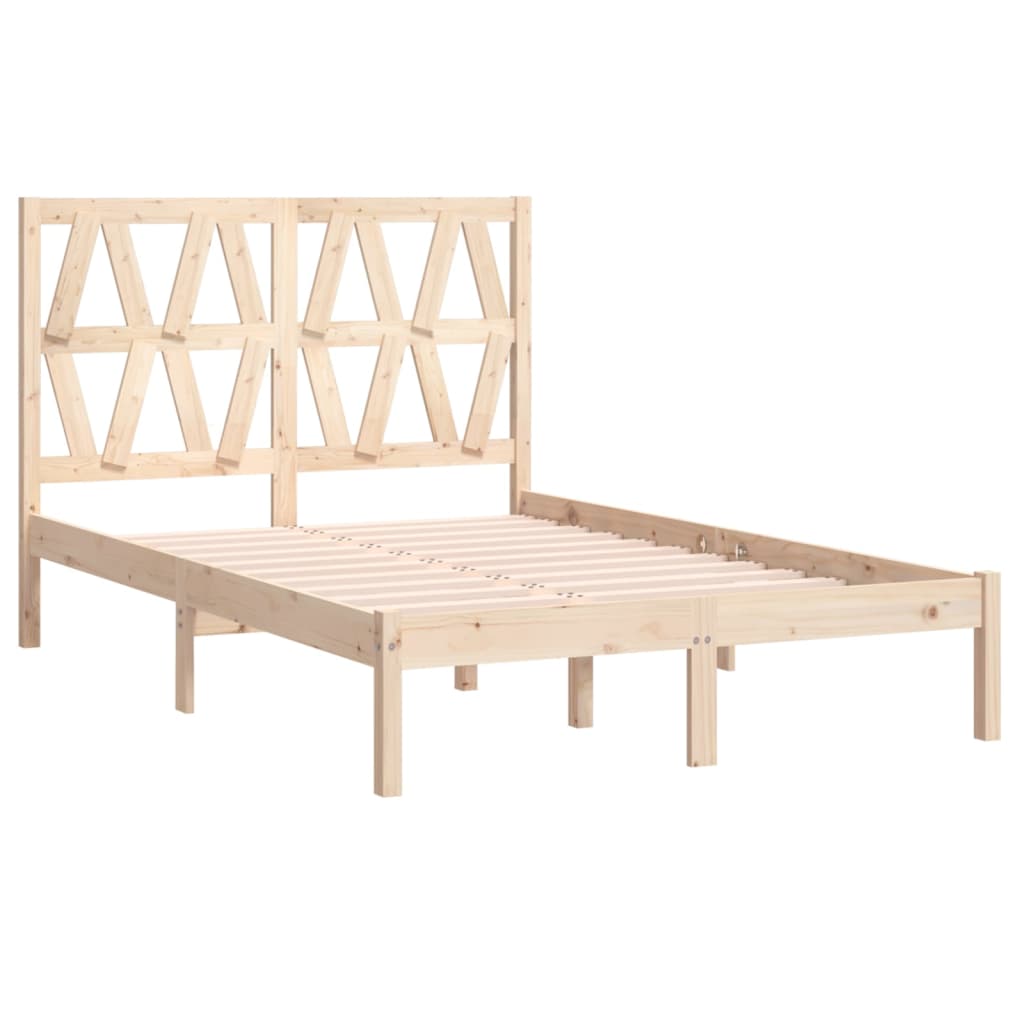 vidaXL Cadru de pat dublu, 135x190 cm, lemn masiv de pin