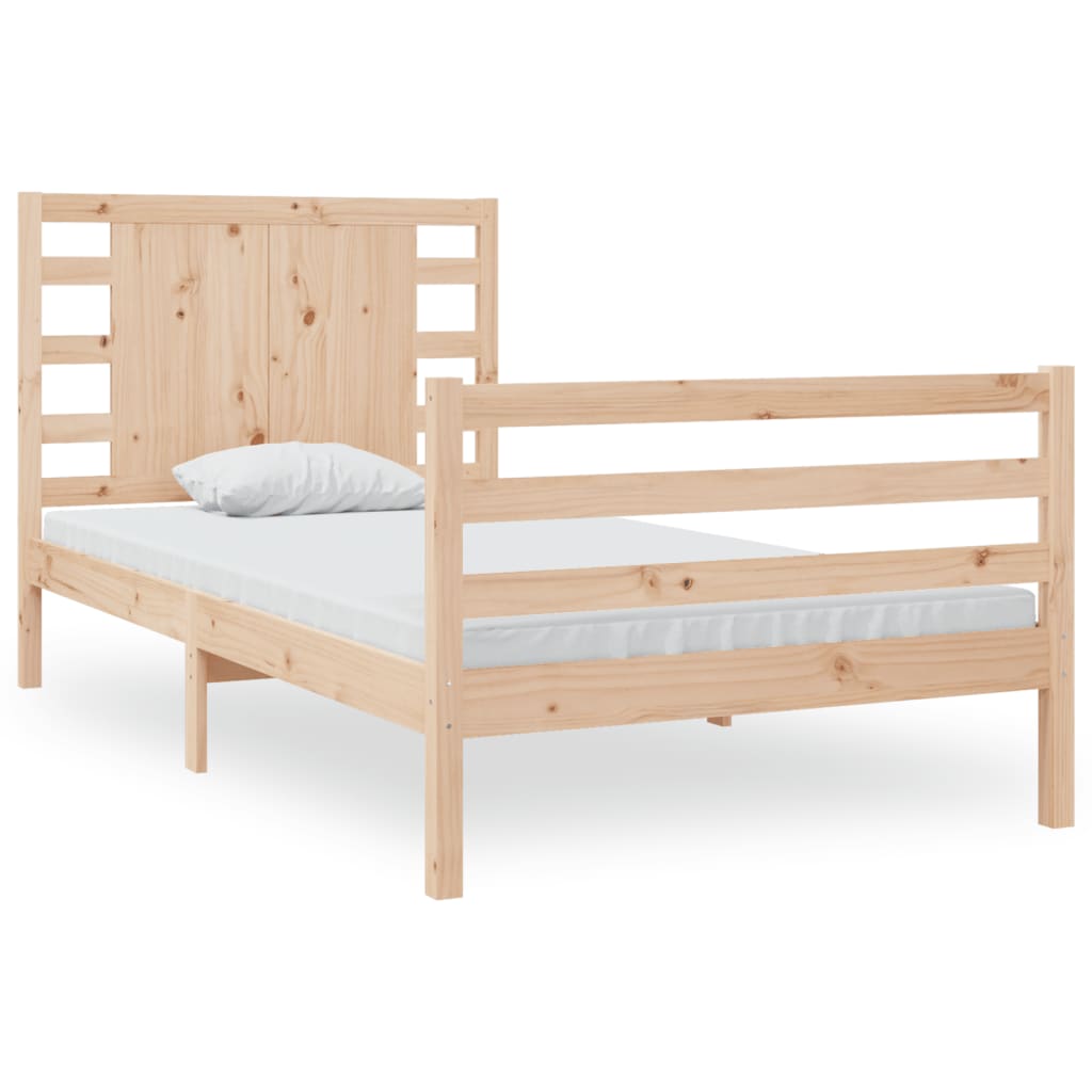 vidaXL Cadru de pat fără saltea, 75x190 cm, lemn masiv de pin