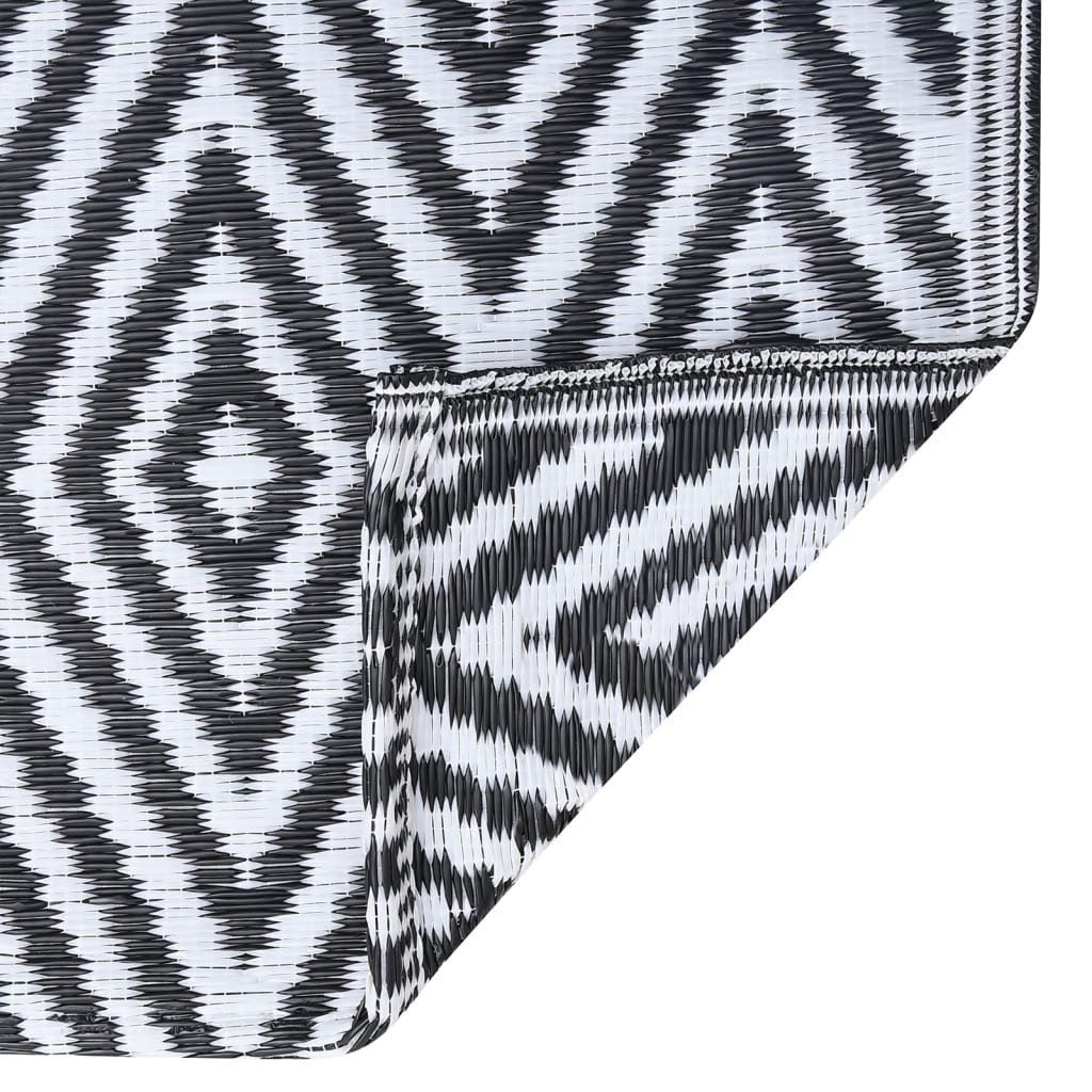 vidaXL Covor de exterior, ARAKIL alb și negru, 160x230 cm, PP