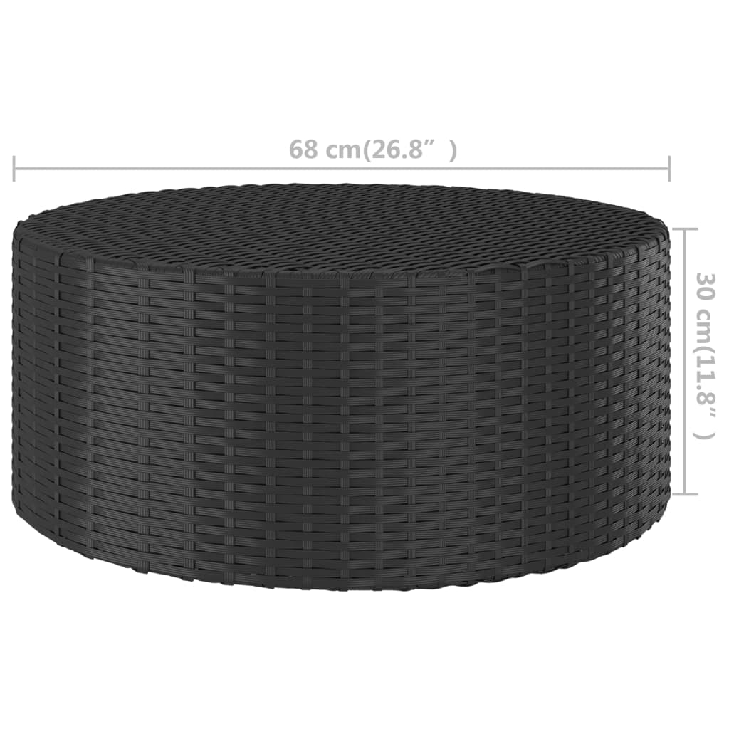 vidaXL Măsuță de ceai, negru, 68x68x30 cm, poliratan vidaXL Măsuță de ceai, negru, 68x68x30 cm, poliratan