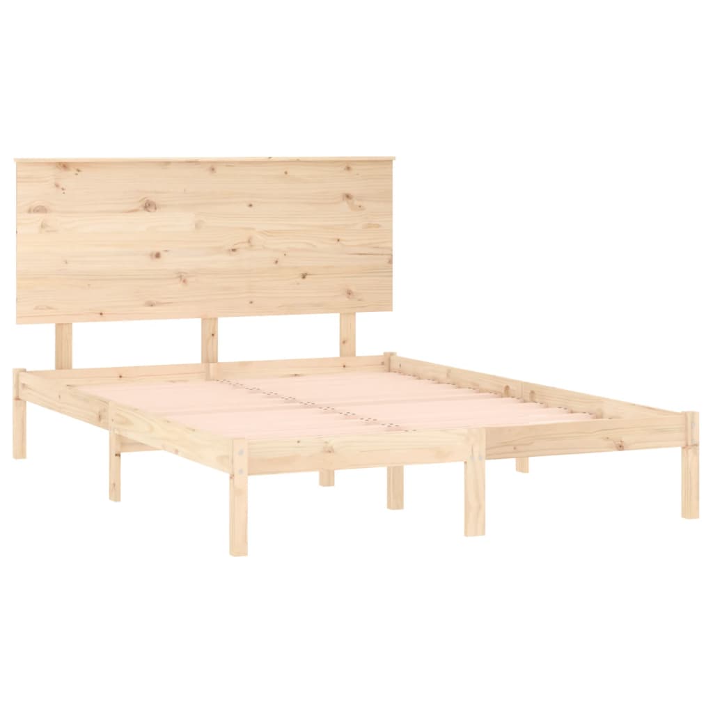 vidaXL Cadru de pat fără saltea, 140x190 cm, lemn masiv de pin
