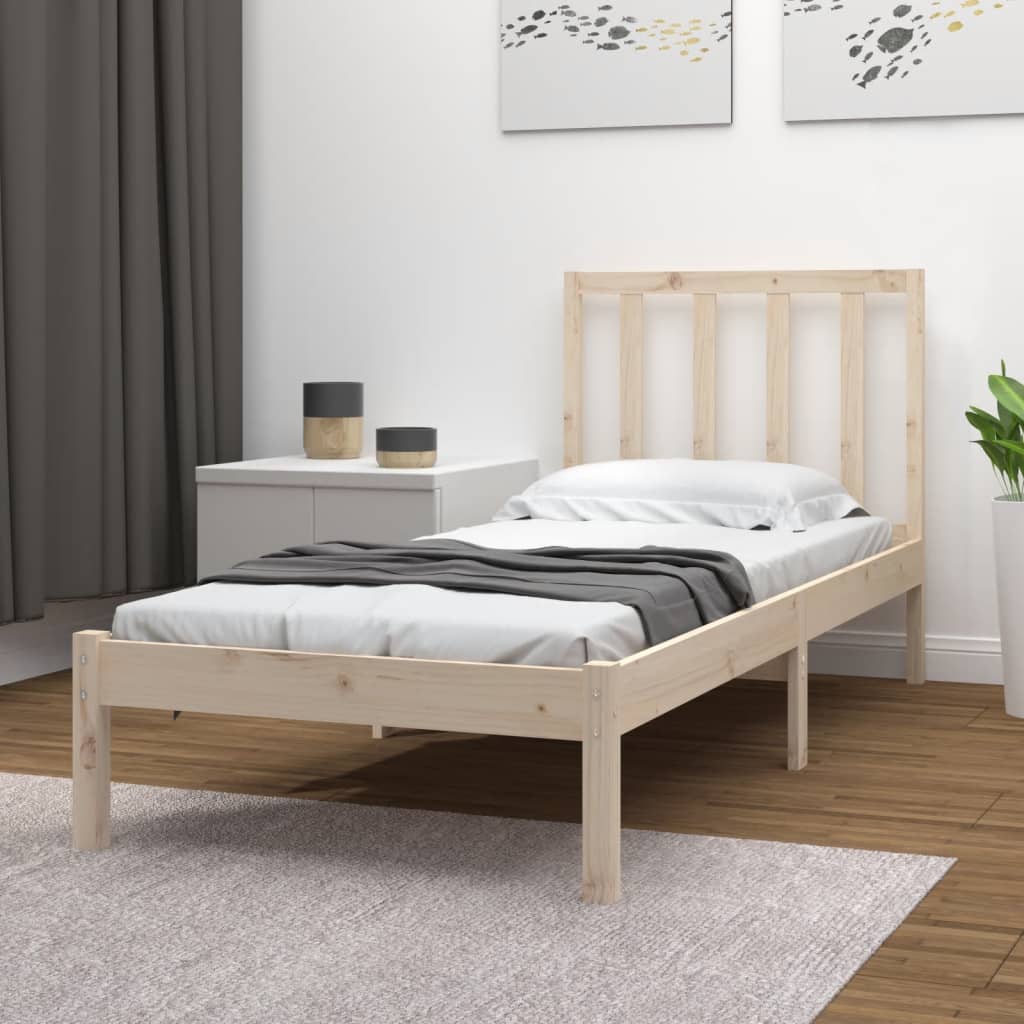 vidaXL Cadru de pat fără saltea, 75x190 cm, lemn masiv de pin