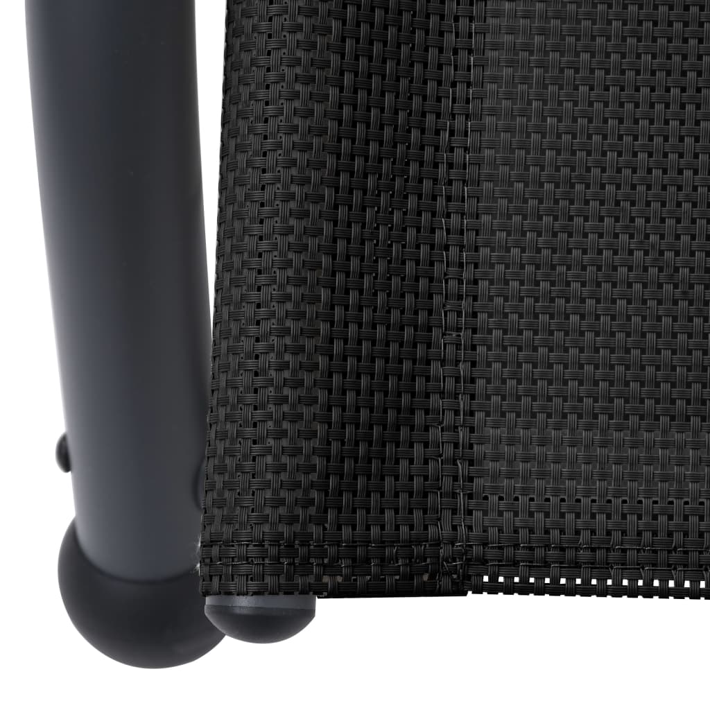 vidaXL Șezlong de plajă dublu cu baldachin, negru, textilenă vidaXL Șezlong de plajă dublu cu baldachin, negru, textilenă