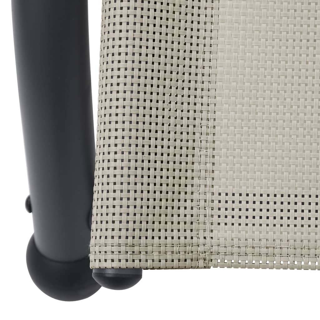 vidaXL Șezlong de plajă dublu cu baldachin, crem, textilenă vidaXL Șezlong de plajă dublu cu baldachin, crem, textilenă