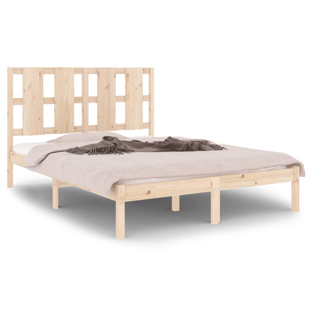 vidaXL Cadru de pat fără saltea, 140x190 cm, lemn masiv de pin vidaXL Cadru de pat fără saltea, 140x190 cm, lemn masiv de pin