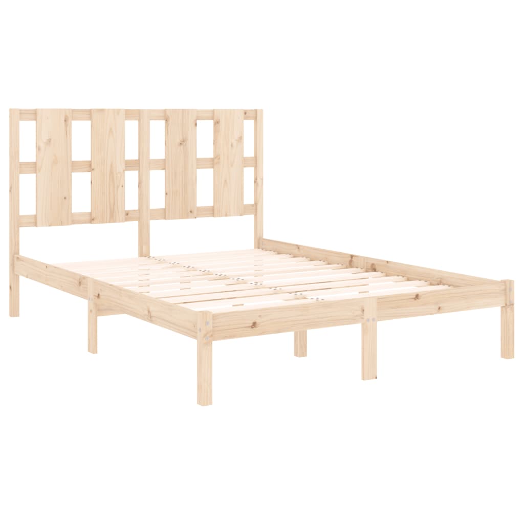 vidaXL Cadru de pat fără saltea, 140x190 cm, lemn masiv de pin vidaXL Cadru de pat fără saltea, 140x190 cm, lemn masiv de pin