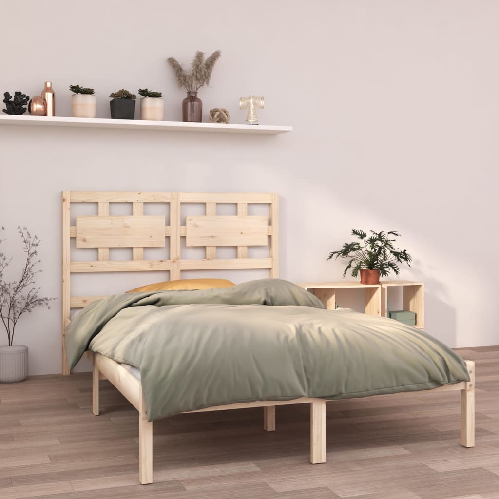 vidaXL Cadru de pat dublu, 135x190 cm, lemn masiv