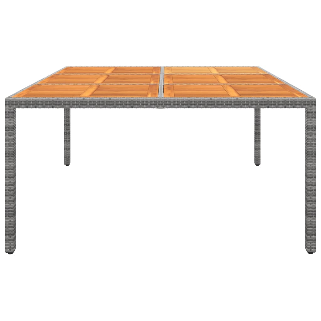 vidaXL Masă de grădină, gri, 200x150x75cm, lemn de acacia/poliratan
