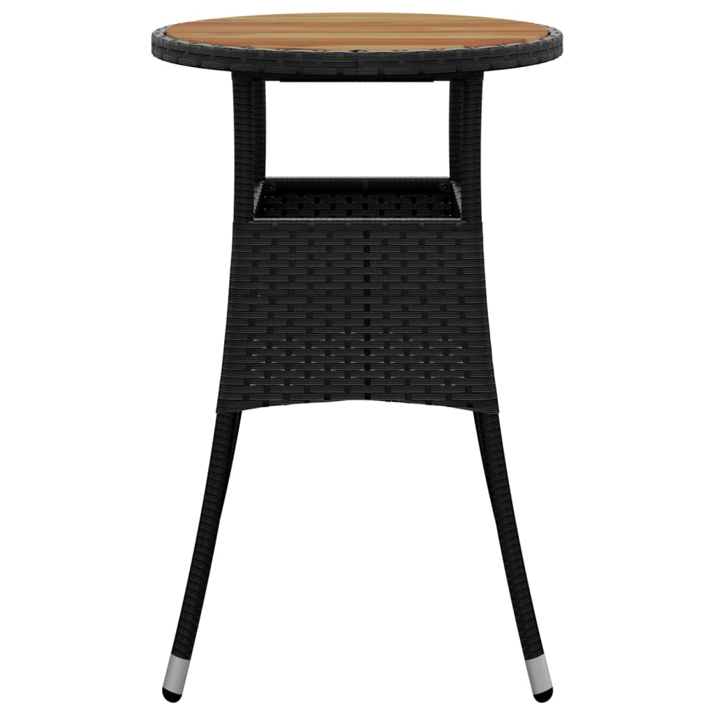 vidaXL Masă de grădină, negru, Ø60x75cm, lemn de acacia/poliratan vidaXL Masă de grădină, negru, Ø60x75cm, lemn de acacia/poliratan