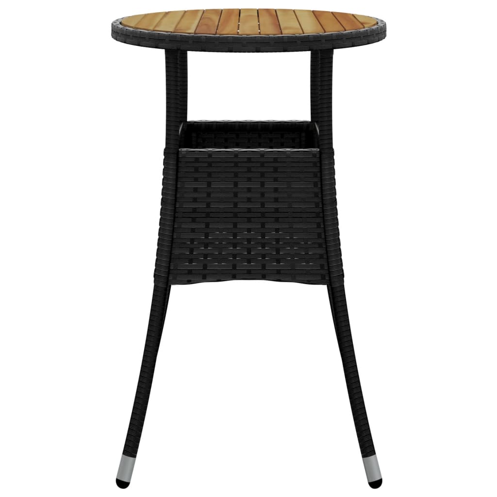 vidaXL Masă de grădină, negru, Ø60x75cm, lemn de acacia/poliratan vidaXL Masă de grădină, negru, Ø60x75cm, lemn de acacia/poliratan