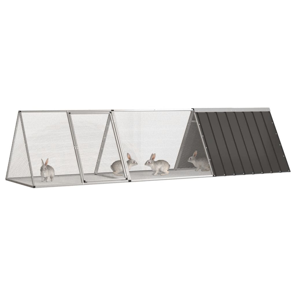 vidaXL Cușcă pentru iepuri antracit 302,5x80,5x71 cm oțel galvanizat vidaXL Cușcă pentru iepuri antracit 302,5x80,5x71 cm oțel galvanizat