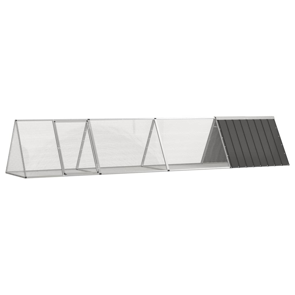 vidaXL Cușcă pentru iepuri, antracit 403,5x80,5x71 cm oțel galvanizat vidaXL Cușcă pentru iepuri, antracit 403,5x80,5x71 cm oțel galvanizat