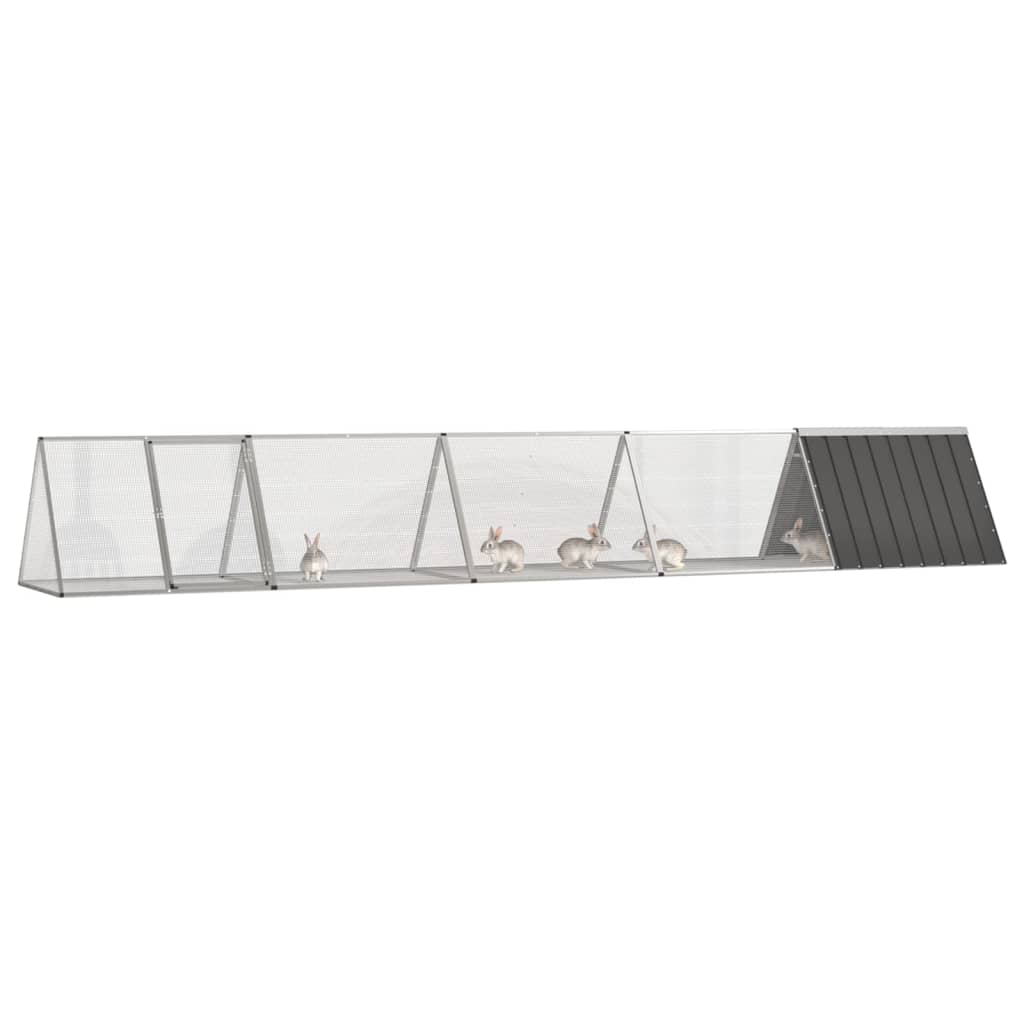 vidaXL Cușcă pentru iepuri antracit 504,5x80,5x71 cm oțel galvanizat vidaXL Cușcă pentru iepuri antracit 504,5x80,5x71 cm oțel galvanizat
