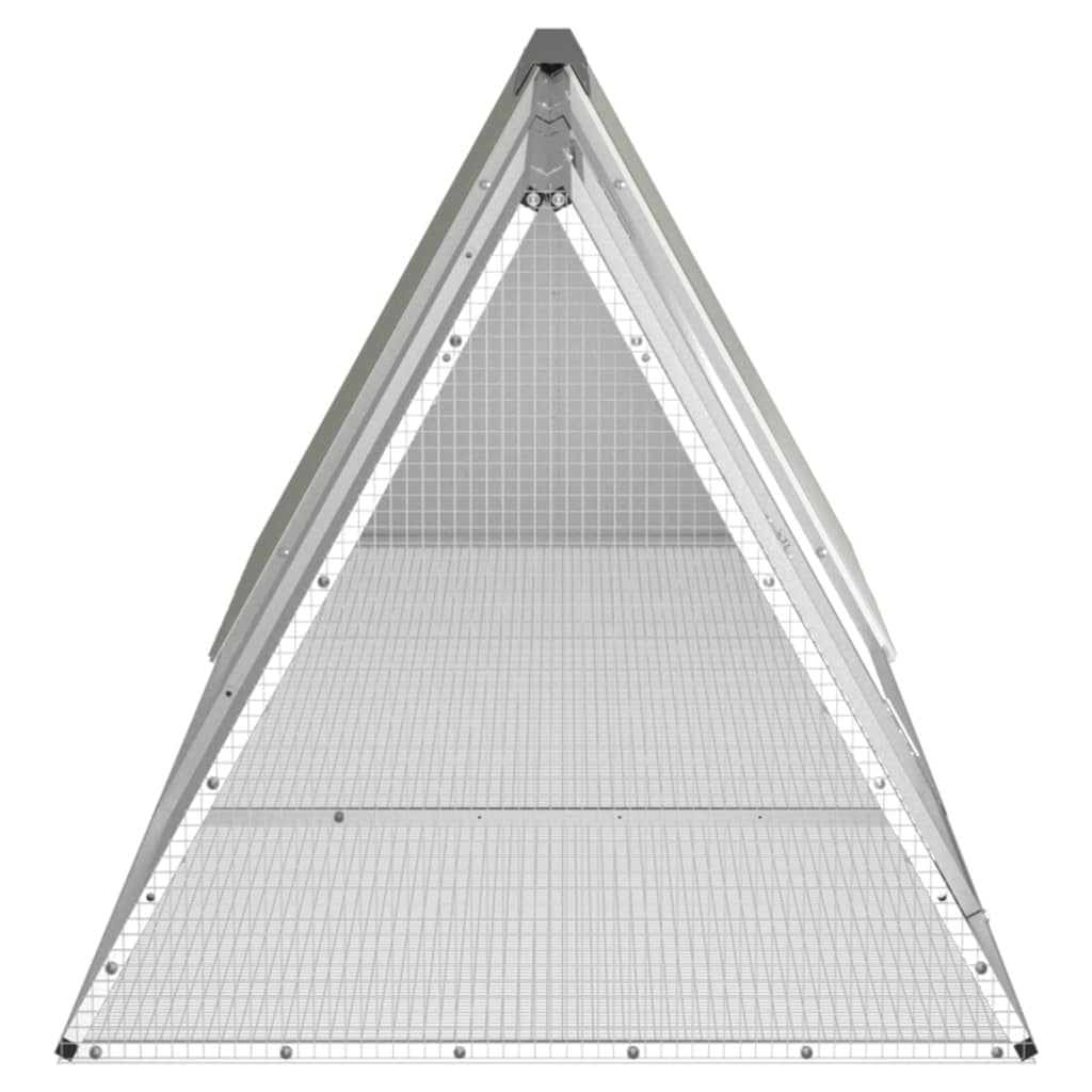 vidaXL Cușcă pentru iepuri, gri, 302,5x80,5x71 cm, oțel galvanizat