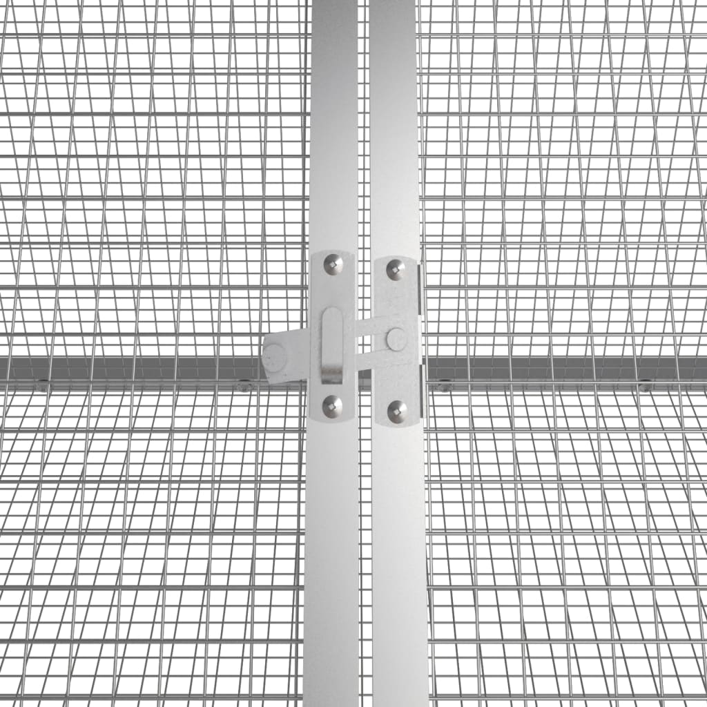 vidaXL Cușcă pentru iepuri, gri, 302,5x80,5x71 cm, oțel galvanizat