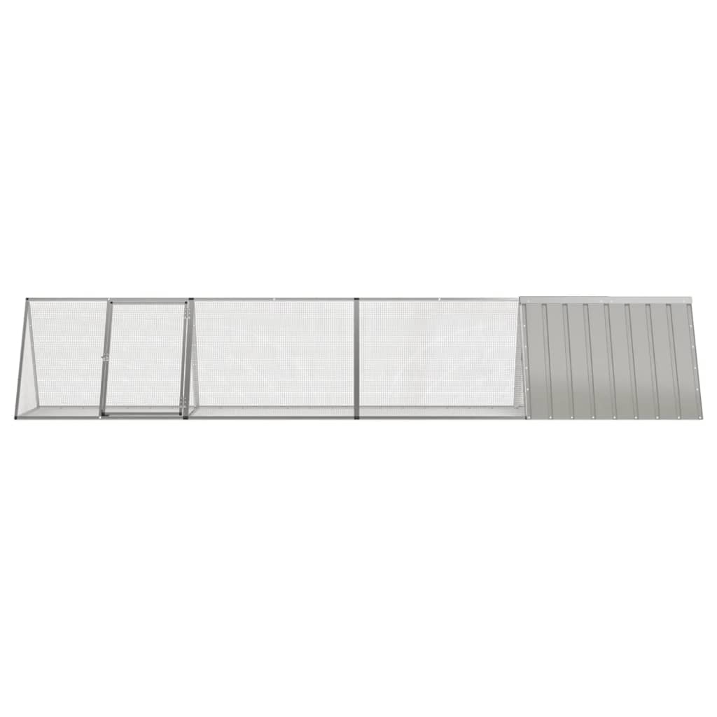 vidaXL Cușcă pentru iepuri, gri, 403,5x80,5x71 cm, oțel galvanizat
