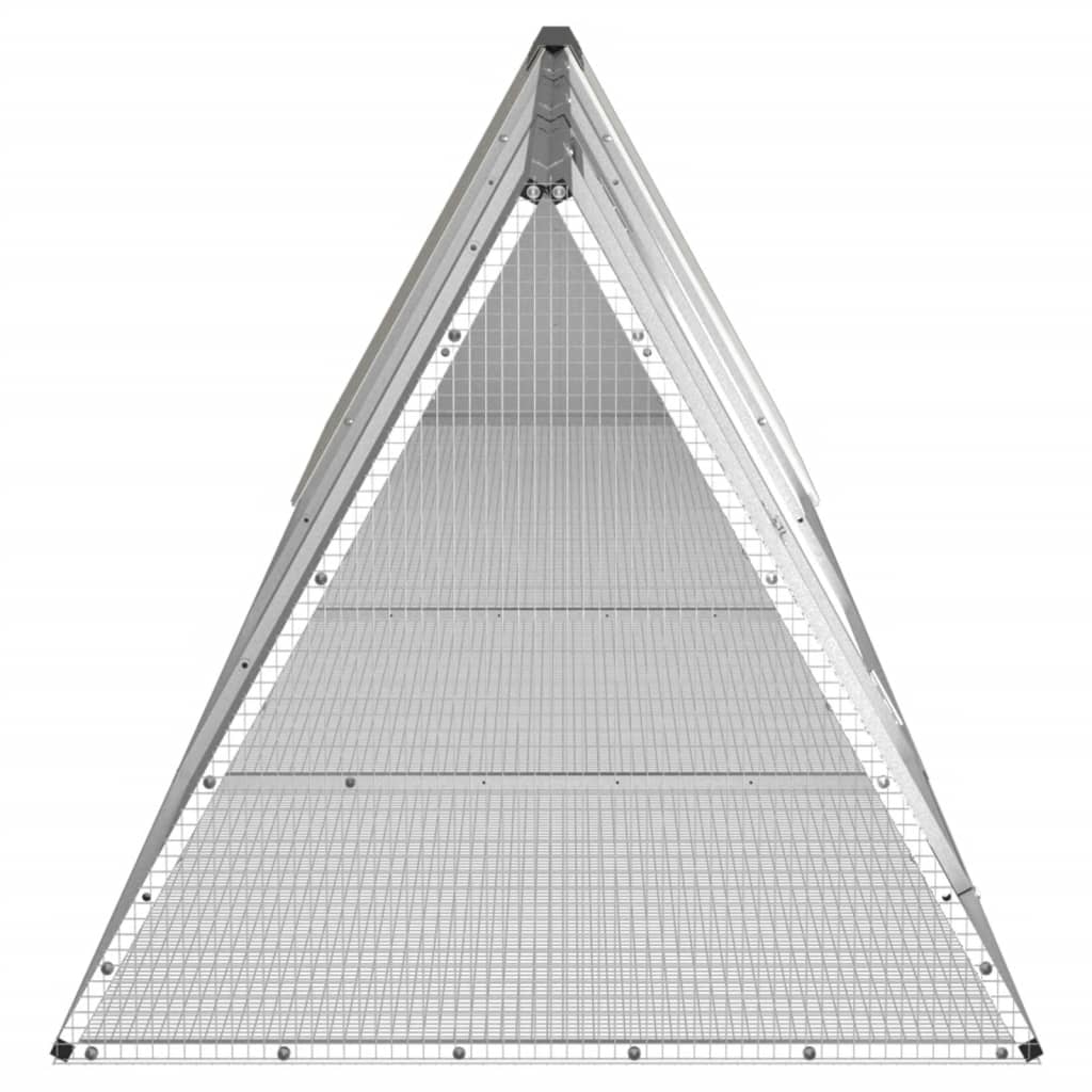 vidaXL Cușcă pentru iepuri, gri, 403,5x80,5x71 cm, oțel galvanizat