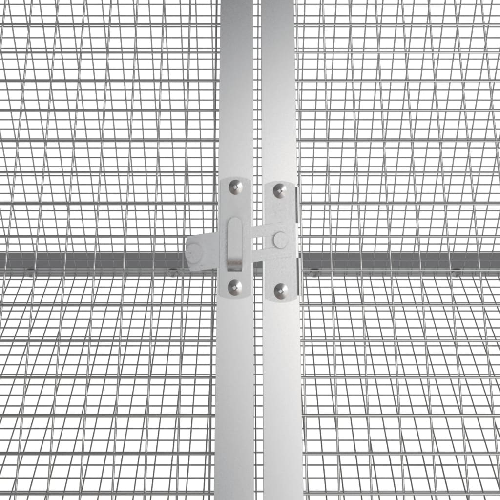 vidaXL Cușcă pentru iepuri, gri, 403,5x80,5x71 cm, oțel galvanizat