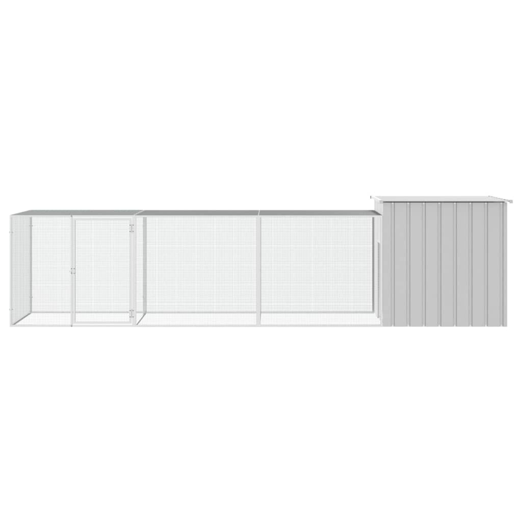 vidaXL Coteț pentru păsări, gri, 400x91x100 cm, oțel galvanizat vidaXL Coteț pentru păsări, gri, 400x91x100 cm, oțel galvanizat