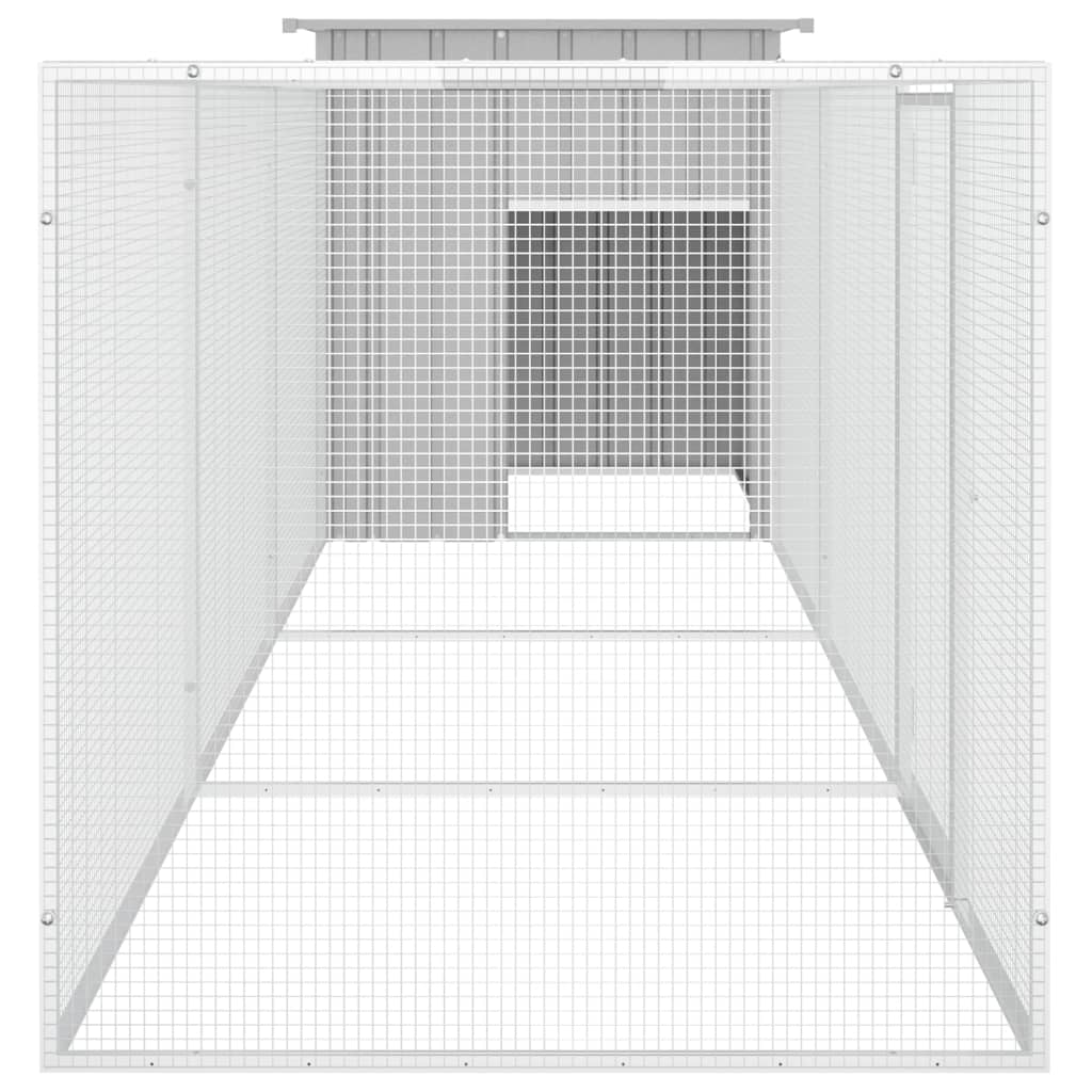 vidaXL Coteț pentru păsări, gri, 400x91x100 cm, oțel galvanizat vidaXL Coteț pentru păsări, gri, 400x91x100 cm, oțel galvanizat