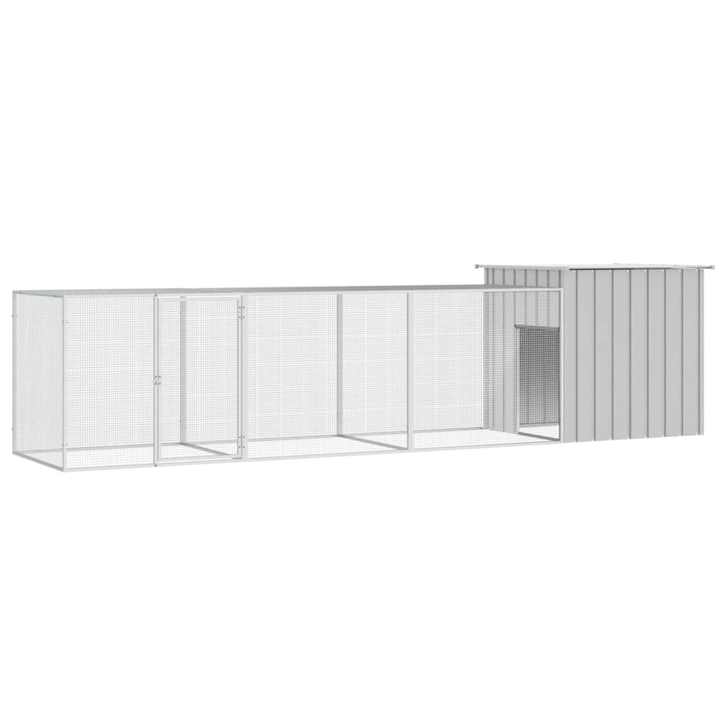 vidaXL Coteț pentru păsări, gri, 400x91x100 cm, oțel galvanizat vidaXL Coteț pentru păsări, gri, 400x91x100 cm, oțel galvanizat