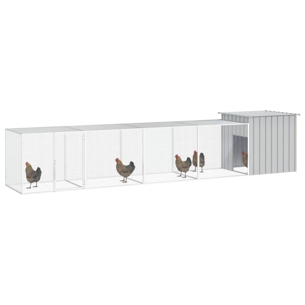 vidaXL Coteț pentru păsări, gri, 500x91x100 cm, oțel galvanizat vidaXL Coteț pentru păsări, gri, 500x91x100 cm, oțel galvanizat