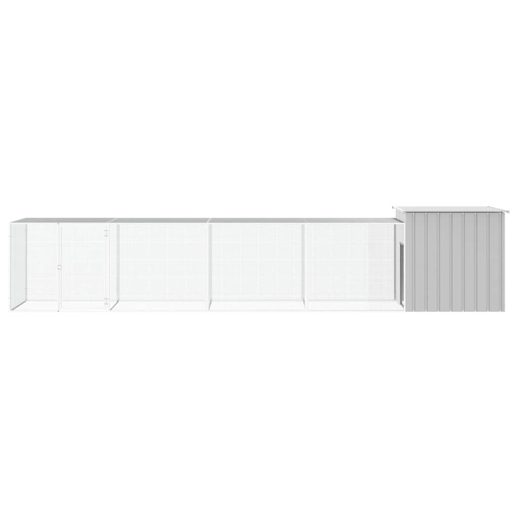 vidaXL Coteț pentru păsări, gri, 500x91x100 cm, oțel galvanizat vidaXL Coteț pentru păsări, gri, 500x91x100 cm, oțel galvanizat
