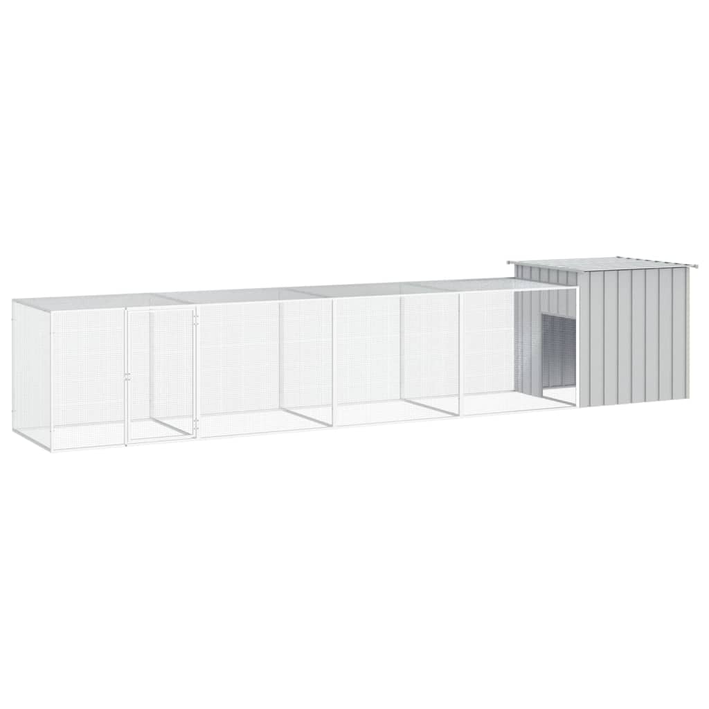 vidaXL Coteț pentru păsări, gri, 500x91x100 cm, oțel galvanizat vidaXL Coteț pentru păsări, gri, 500x91x100 cm, oțel galvanizat