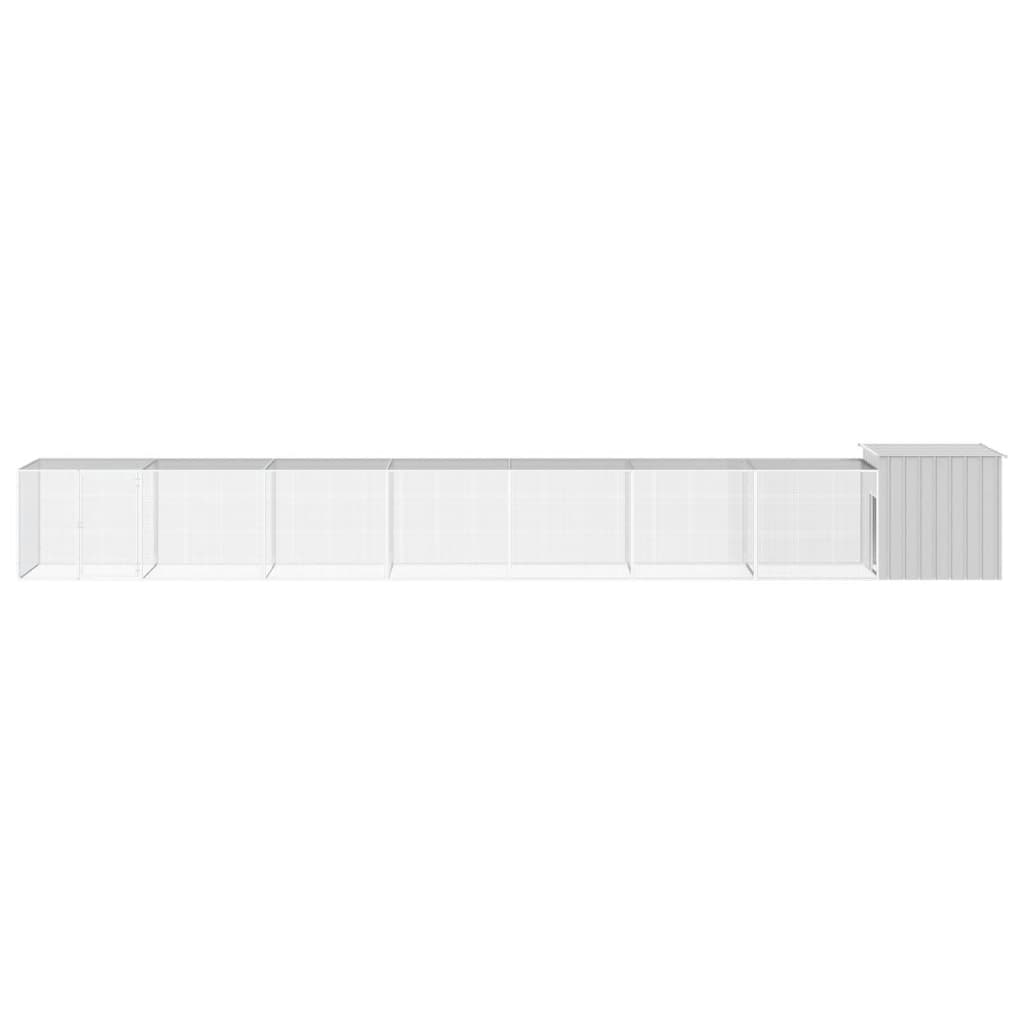 vidaXL Coteț pentru păsări, gri, 700x91x100 cm, oțel galvanizat vidaXL Coteț pentru păsări, gri, 700x91x100 cm, oțel galvanizat