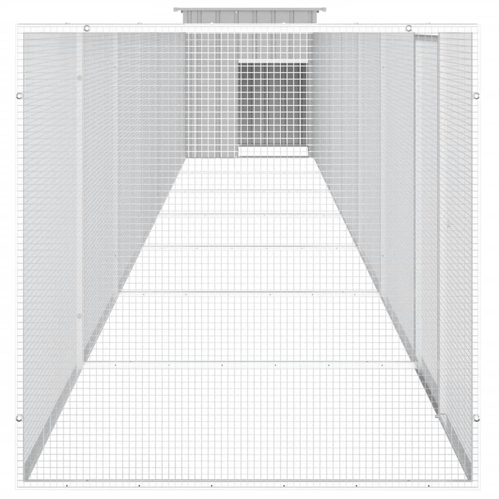 vidaXL Coteț pentru păsări, gri, 700x91x100 cm, oțel galvanizat vidaXL Coteț pentru păsări, gri, 700x91x100 cm, oțel galvanizat