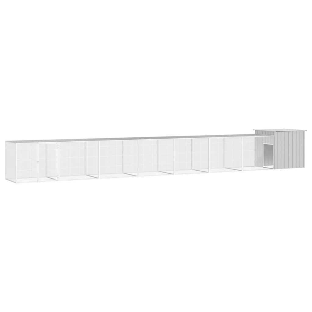 vidaXL Coteț pentru păsări, gri, 700x91x100 cm, oțel galvanizat vidaXL Coteț pentru păsări, gri, 700x91x100 cm, oțel galvanizat