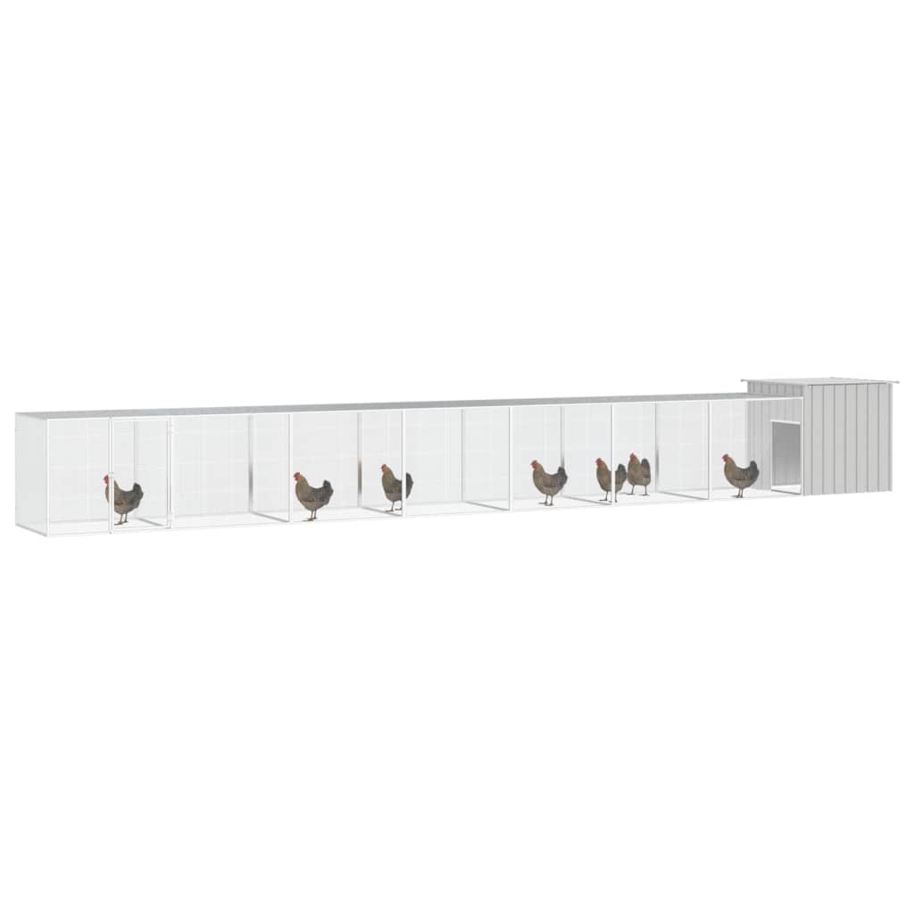 vidaXL Coteț pentru păsări, gri, 800x91x100 cm, oțel galvanizat vidaXL Coteț pentru păsări, gri, 800x91x100 cm, oțel galvanizat