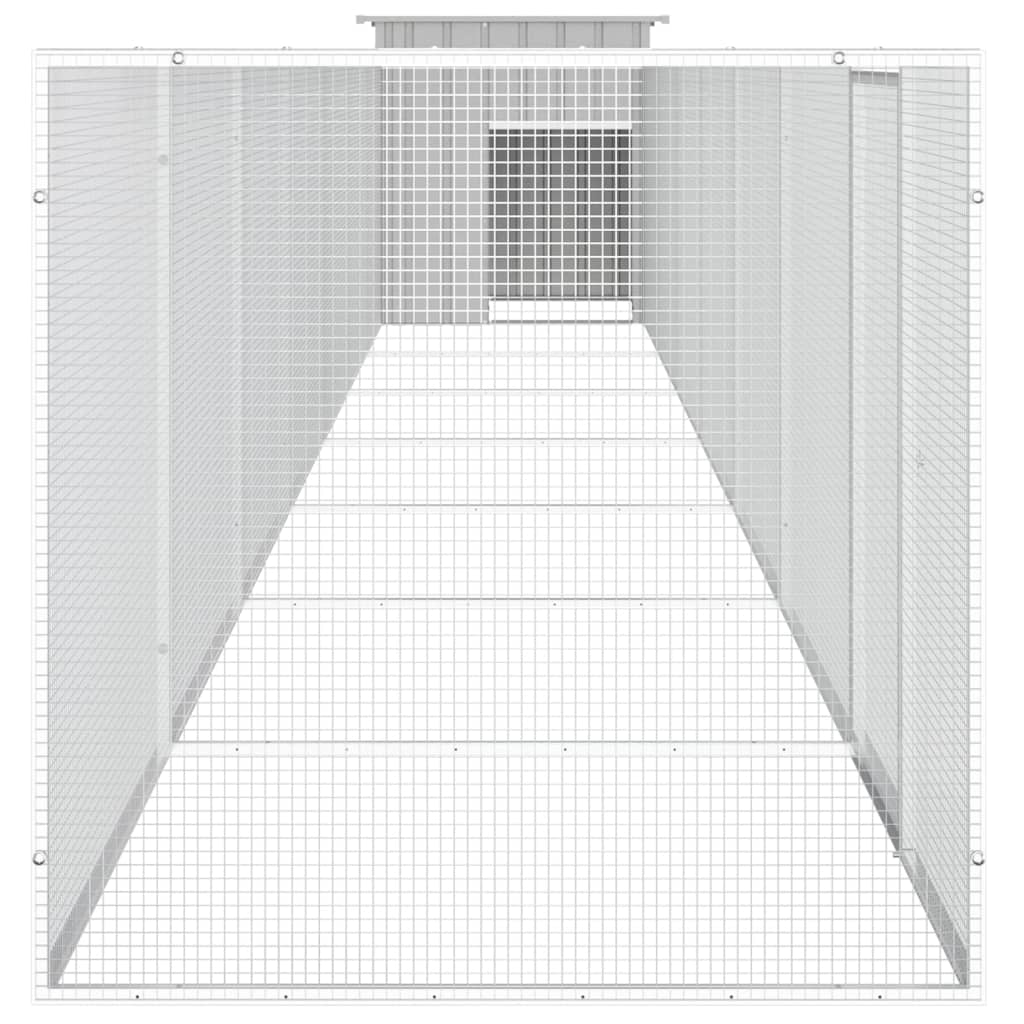 vidaXL Coteț pentru păsări, gri, 800x91x100 cm, oțel galvanizat vidaXL Coteț pentru păsări, gri, 800x91x100 cm, oțel galvanizat