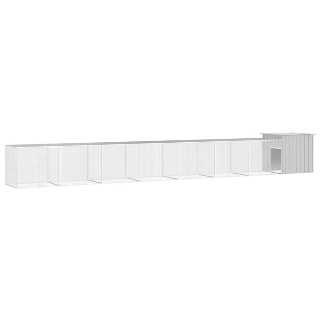 vidaXL Coteț pentru păsări, gri, 800x91x100 cm, oțel galvanizat vidaXL Coteț pentru păsări, gri, 800x91x100 cm, oțel galvanizat