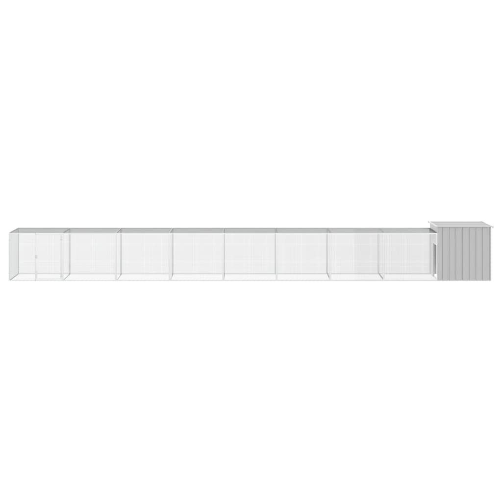 vidaXL Coteț pentru păsări, gri, 900x91x100 cm, oțel galvanizat