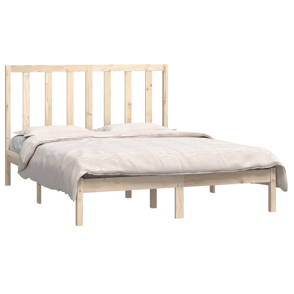 vidaXL Cadru de pat fără saltea, 140x190 cm, lemn masiv de pin vidaXL Cadru de pat fără saltea, 140x190 cm, lemn masiv de pin