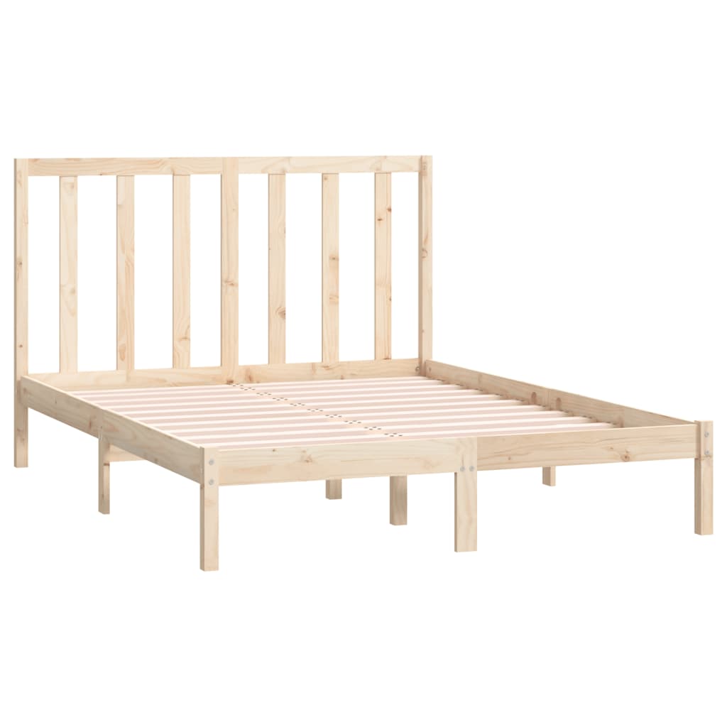 vidaXL Cadru de pat fără saltea, 140x190 cm, lemn masiv de pin vidaXL Cadru de pat fără saltea, 140x190 cm, lemn masiv de pin