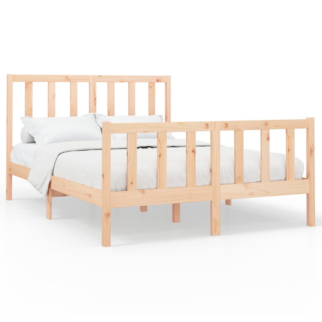 vidaXL Cadru de pat fără saltea, 140x190 cm, lemn masiv de pin vidaXL Cadru de pat fără saltea, 140x190 cm, lemn masiv de pin