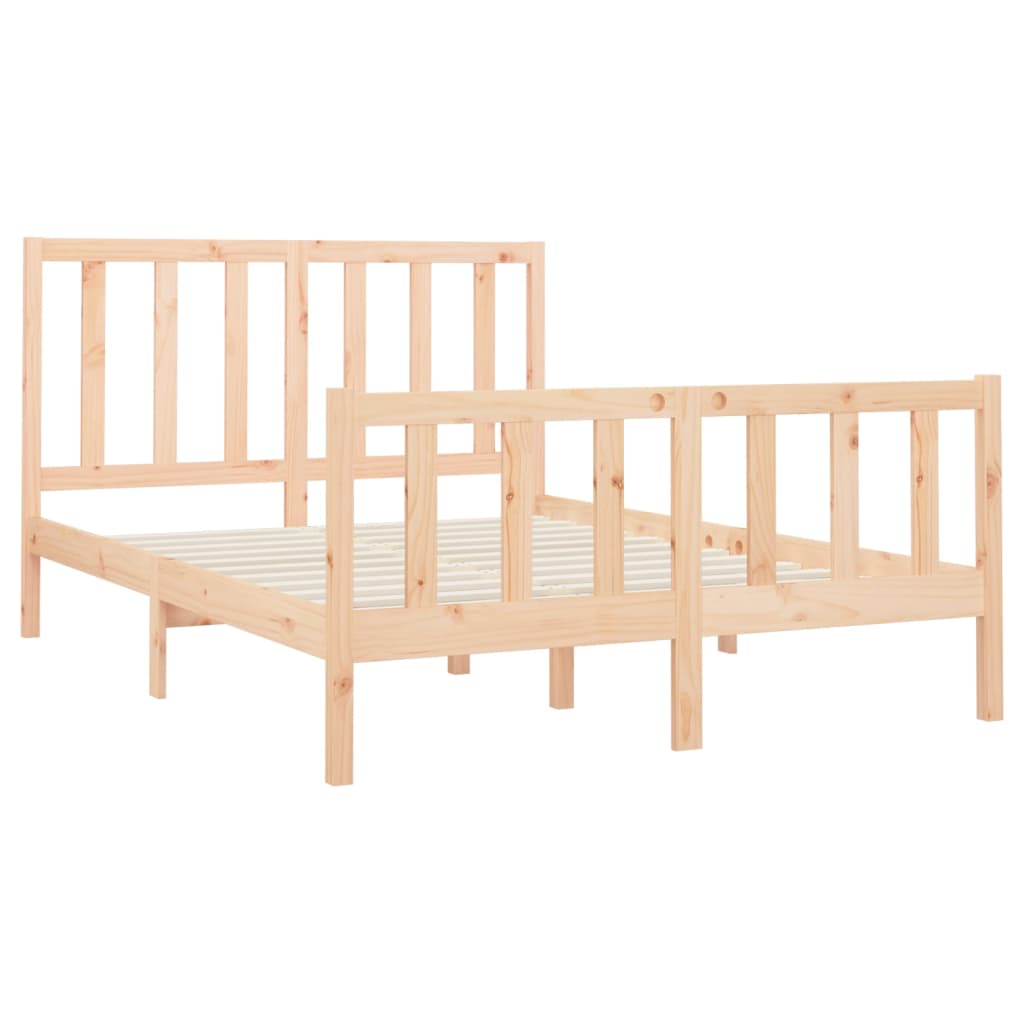 vidaXL Cadru de pat fără saltea, 140x190 cm, lemn masiv de pin vidaXL Cadru de pat fără saltea, 140x190 cm, lemn masiv de pin