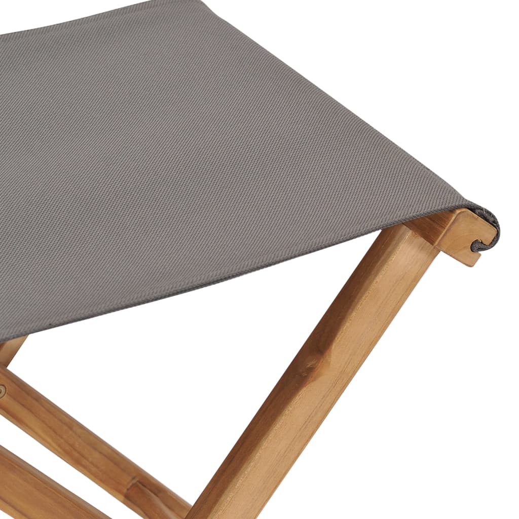 vidaXL Scaune pliabile, 2 buc., gri închis, lemn masiv de tec & textil vidaXL Scaune pliabile, 2 buc., gri închis, lemn masiv de tec & textil
