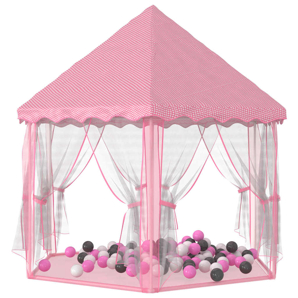 vidaXL Cort de joacă Princess cu 250 de bile, roz, 133x140 cm