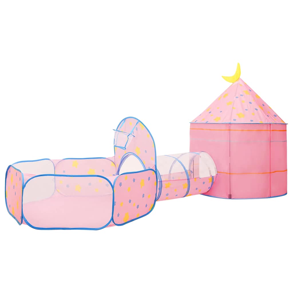 vidaXL Cort de joacă pentru copii cu 250 bile, roz, 301x120x128 cm vidaXL Cort de joacă pentru copii cu 250 bile, roz, 301x120x128 cm