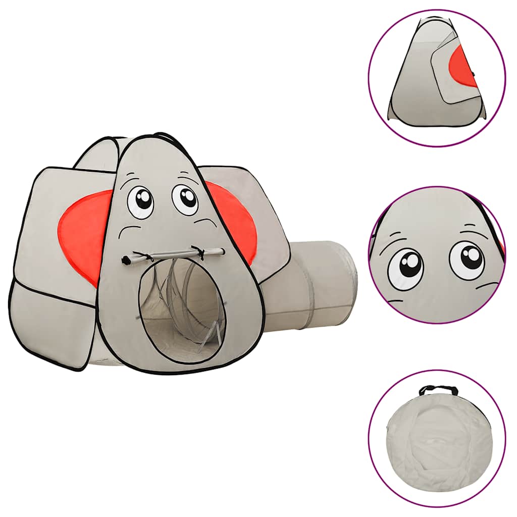 vidaXL Cort de joacă elefant pentru copii 250 bile, gri, 174x86x101 cm vidaXL Cort de joacă elefant pentru copii 250 bile, gri, 174x86x101 cm