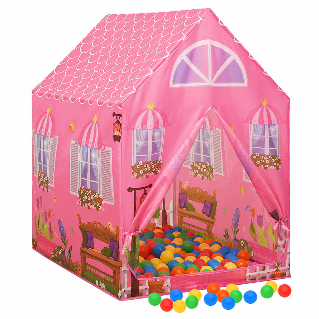 vidaXL Cort de joacă pentru copii cu 250 bile, roz, 69x94x104 cm vidaXL Cort de joacă pentru copii cu 250 bile, roz, 69x94x104 cm