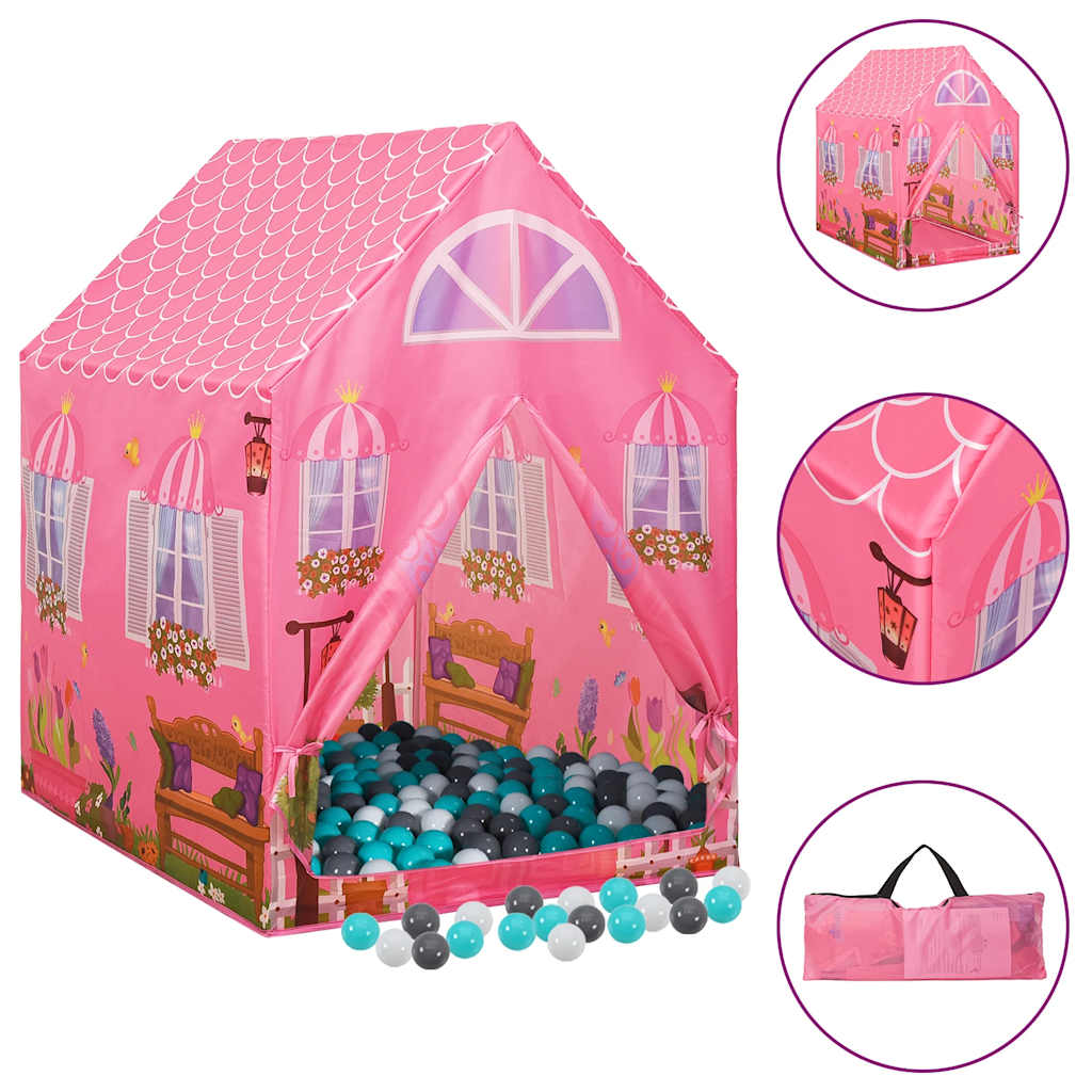 vidaXL Cort de joacă pentru copii cu 250 bile, roz, 69x94x104 cm vidaXL Cort de joacă pentru copii cu 250 bile, roz, 69x94x104 cm